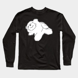 Relaxing Smiley Teddy Bear Sketch Long Sleeve T-Shirt